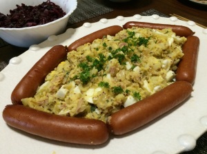 Recipe from http://www.foodnetwork.com/recipes/emeril-lagasse/grilled-bratwurst-with-german-potato-salad-recipe.html